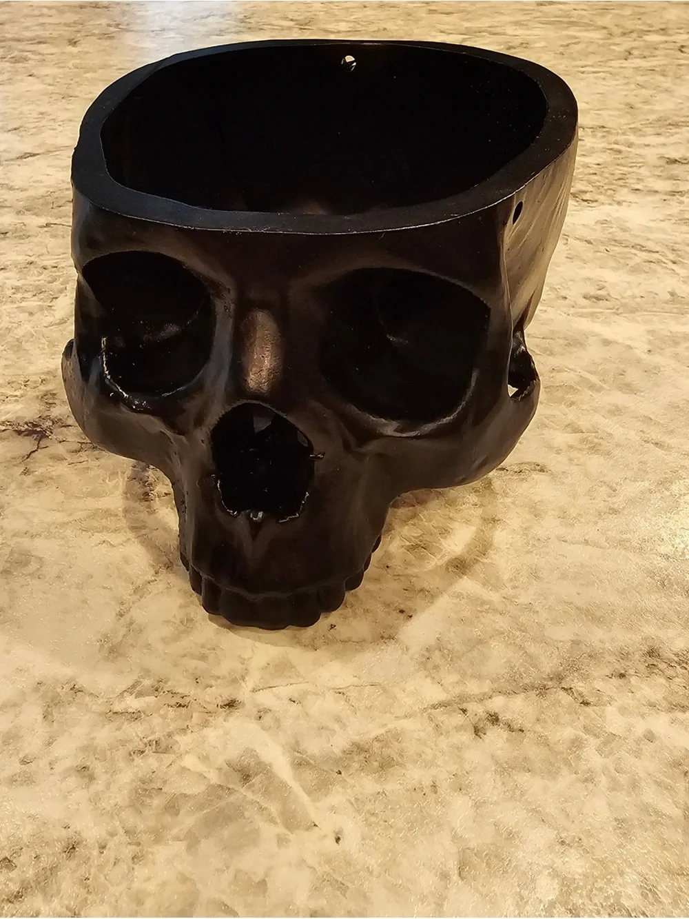 Hand Crafted Black Skull Pot